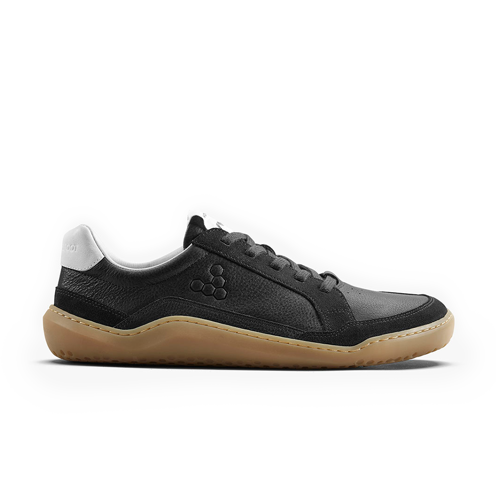 Gobi II Sneaker Premium Leather Mens Obsidian | Vivobarefoot NZ